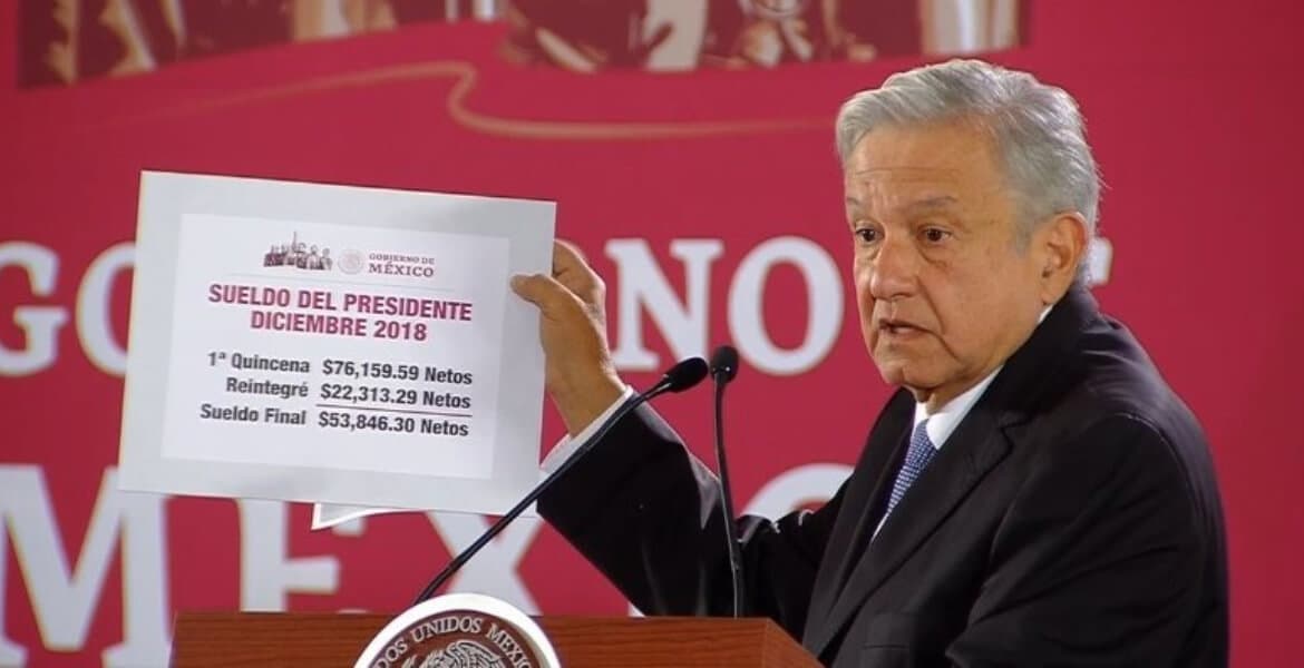 AMLO devuelve más del 30% de su primer quincena