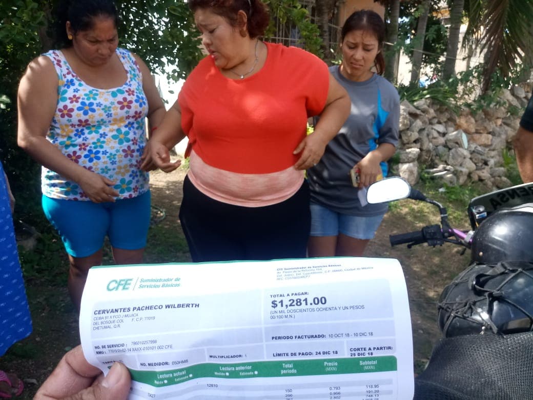 Se inconforman contra la CFE en Chetumal