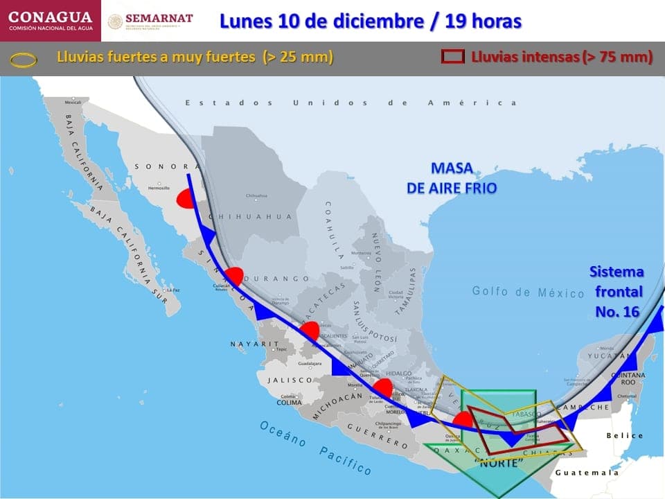 Llega el frente frío 16 a Quintana Roo