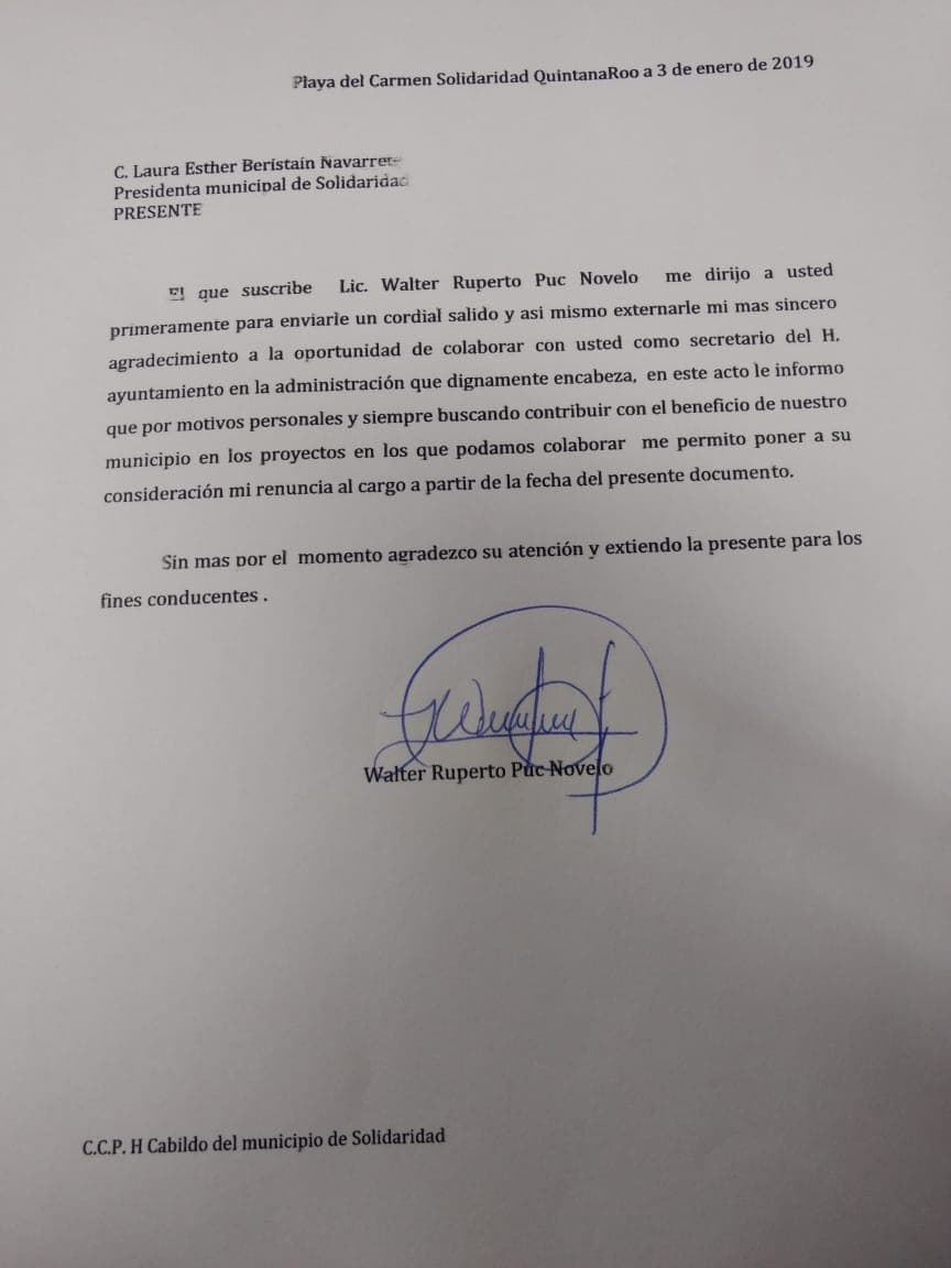 Walter Puc renuncia a la secretaría general de Solidaridad