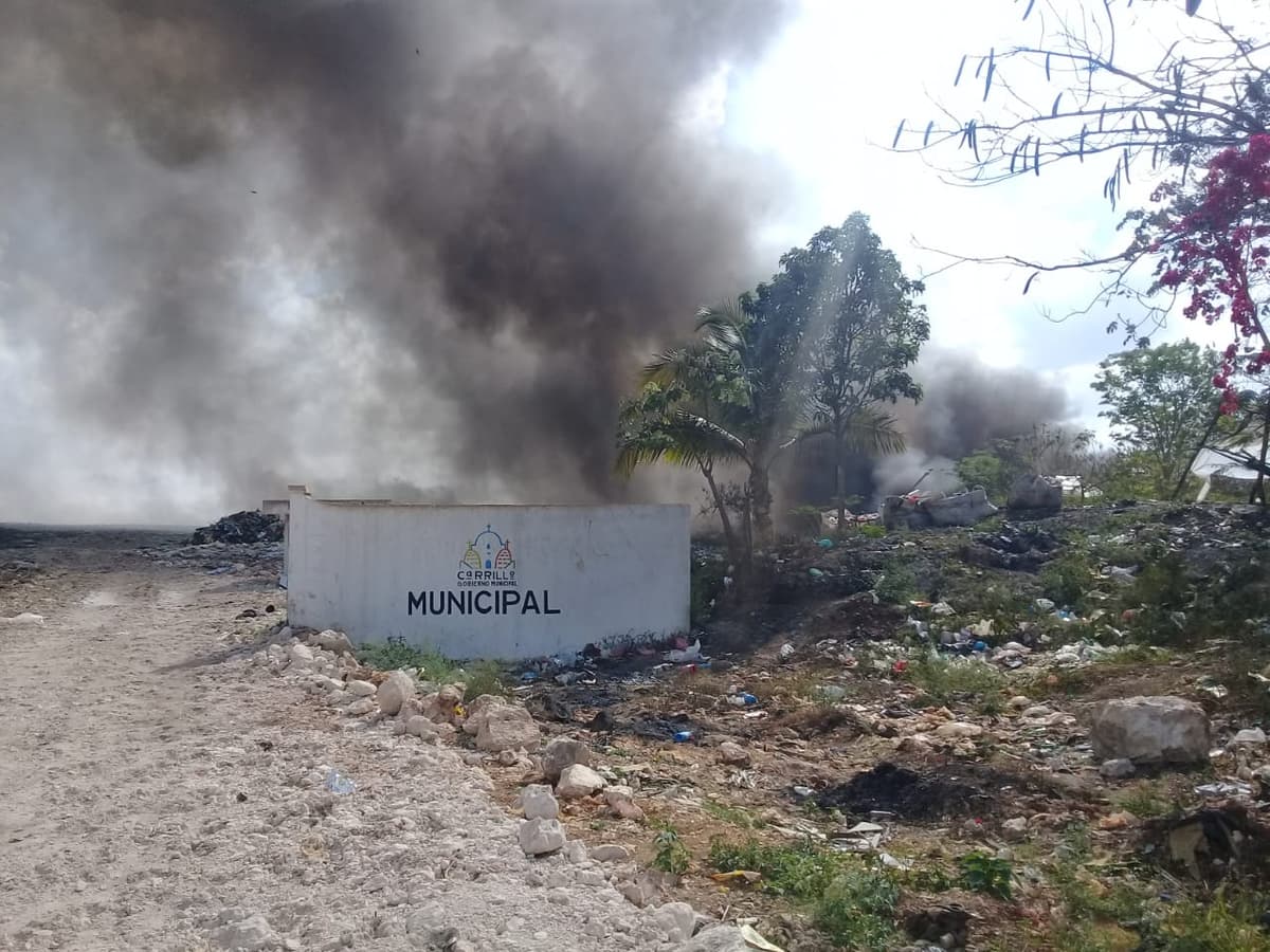 Se quema el basurero de Felipe Carrillo Puerto