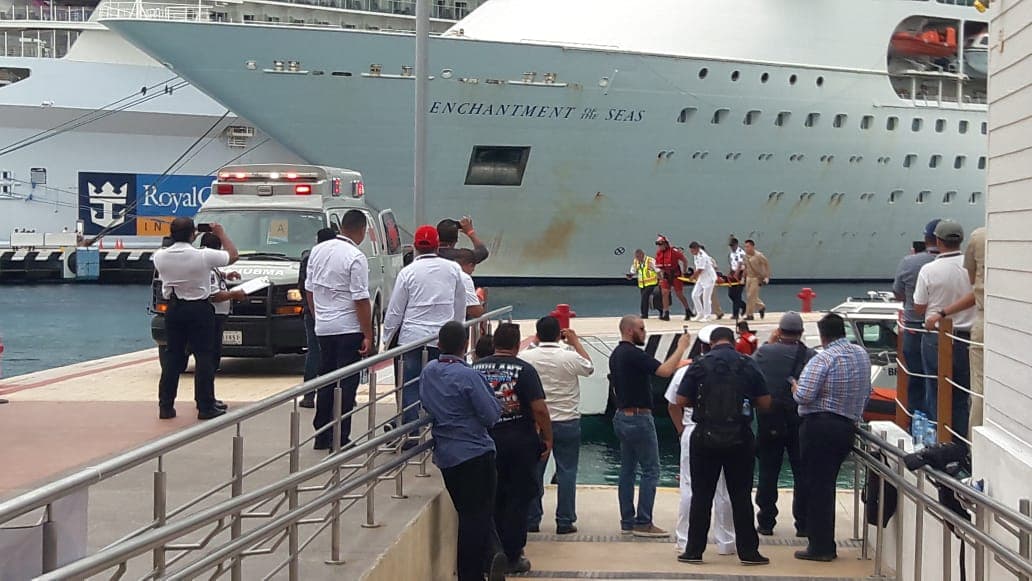 Simulacro de protección en el puerto de Cozumel