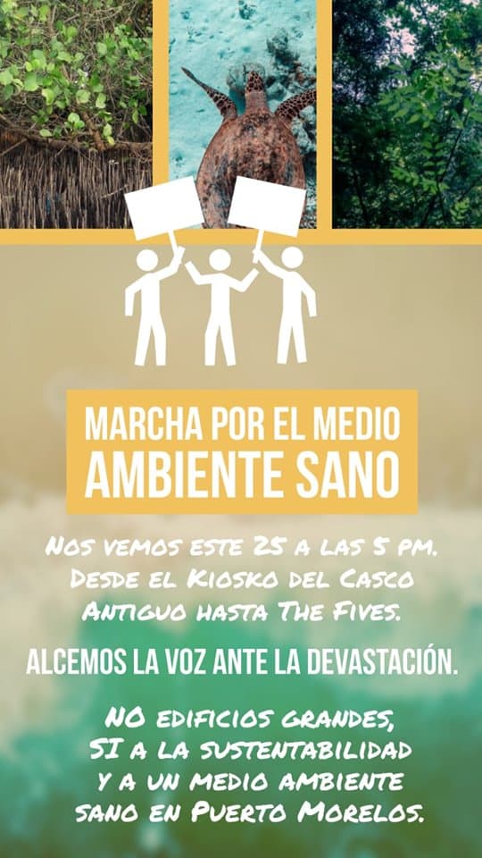Invitan a marcha contra construcción de hotel "The Fives" en Puerto Morelos