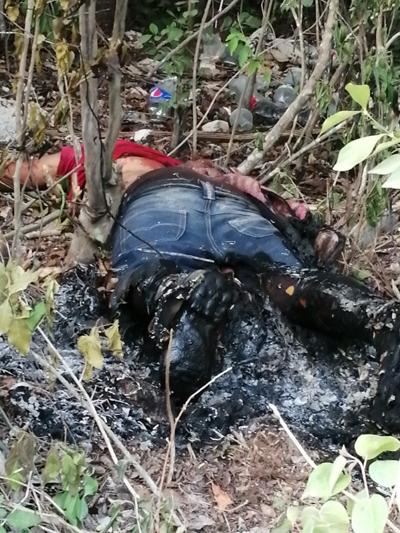 Salió a pasear con su perro y halló cadáver quemado en Tulum