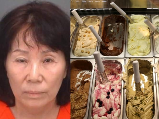 Mujer es sorprendida orinando utensilios de helados y escupiendo a los postres