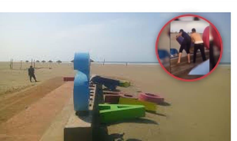Jóvenes destrozan parador turístico en la playa, por "diversión"