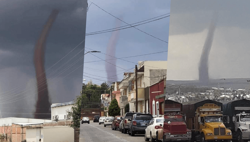 Tornado sorprende a habitantes de Zacatecas