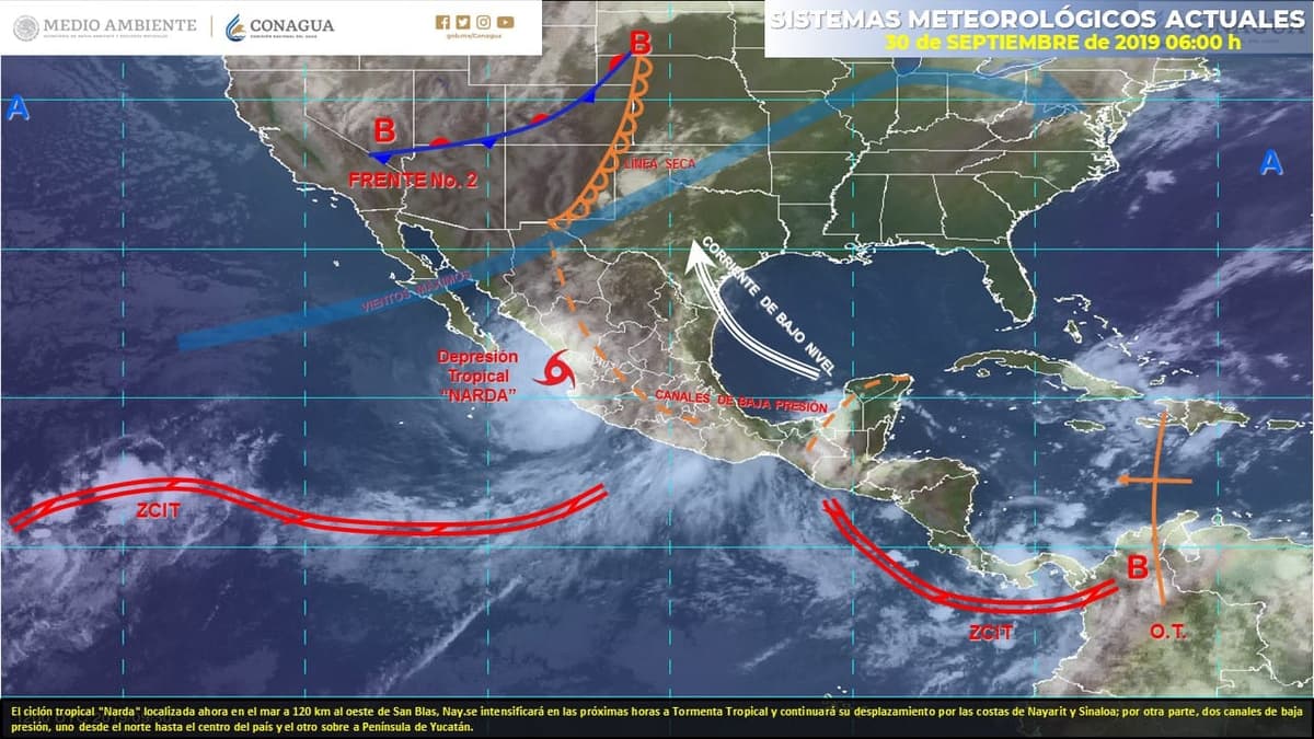 Clima: Canal de baja presión generará lluvias en Quintana Roo