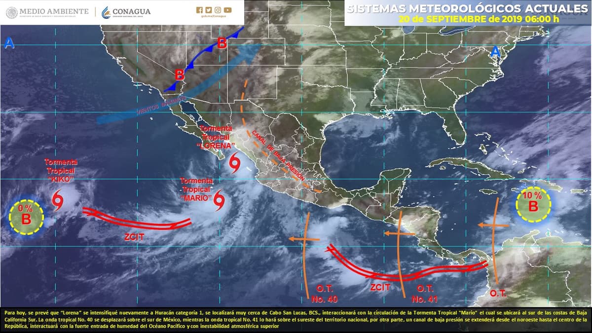 Clima: “Lorena” es categoría 1; vientos y lluvias afectarán a BCS, Sinaloa y Nayarit