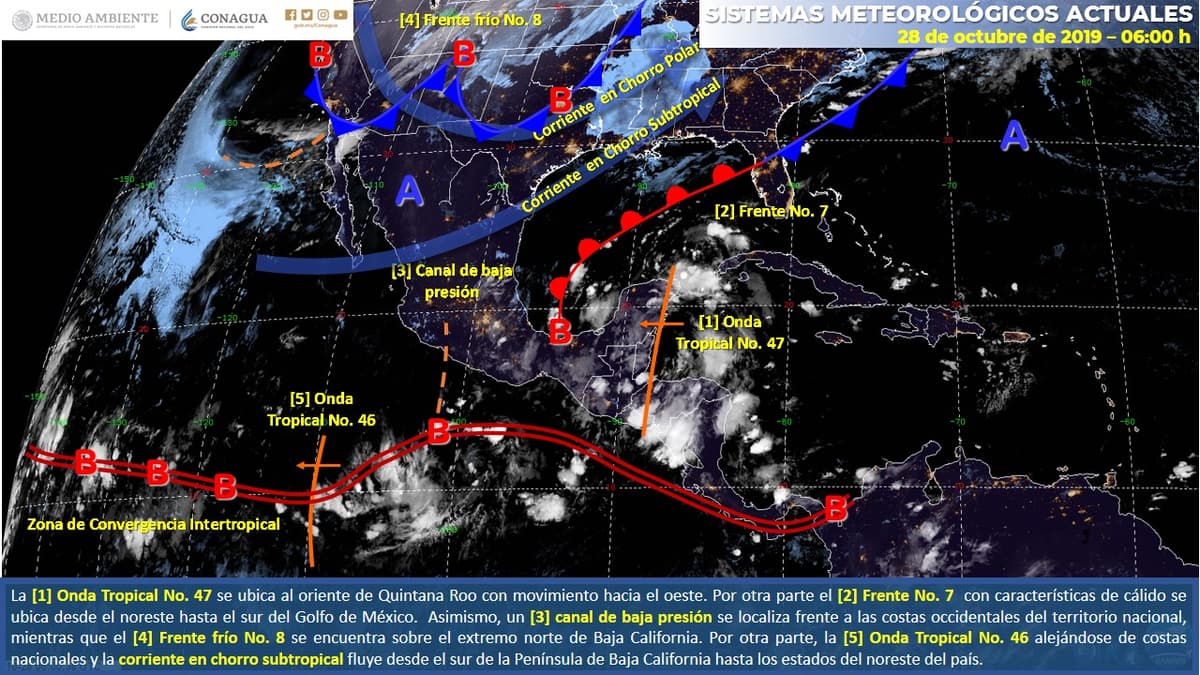 Clima: Onda tropical trae lluvias aisladas a Quintana Roo