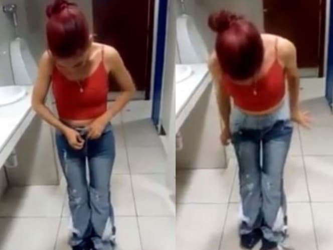 Una joven intenta robar 8 jeans poniéndose uno sobre otro