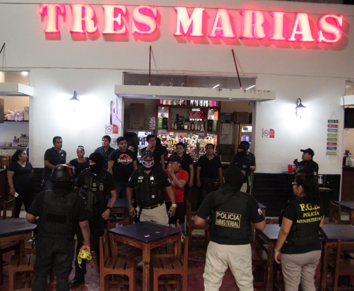 Catea Fiscalía bar “Las Tres Marías”en la Zona Hotelera, decomisan droga y agarran a asesino