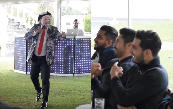 Payaso se burla de futbolistas de "Chivas" en convivio