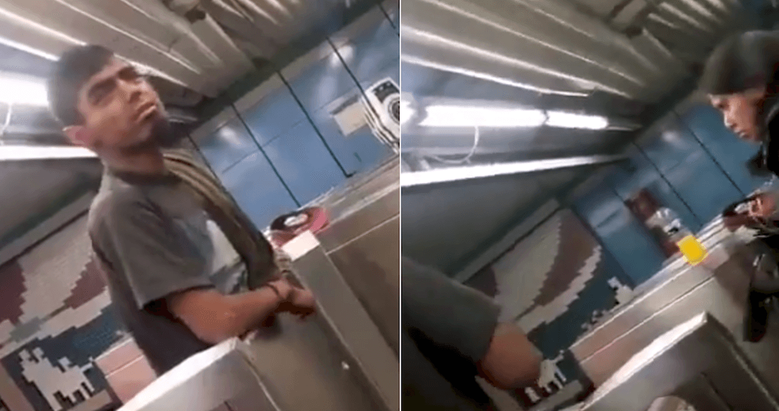 (Video) sujeto pide "cooperación voluntaria" a usuarios para entrar al metro de la CDMX