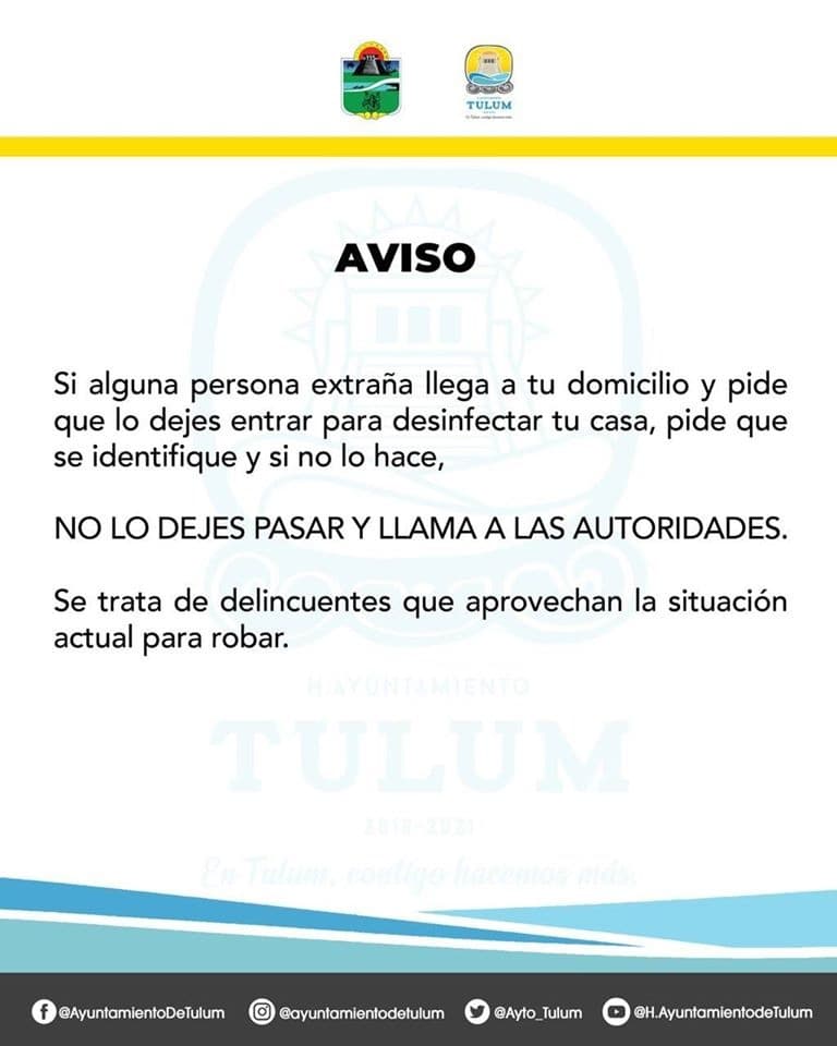 Advierten por falsos fumigadores que intentan entrar a domicilios en Tulum