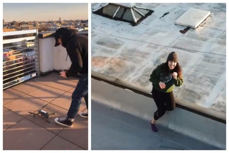 En plena cuarentena, le mandan un dron para invitarla a "salir"