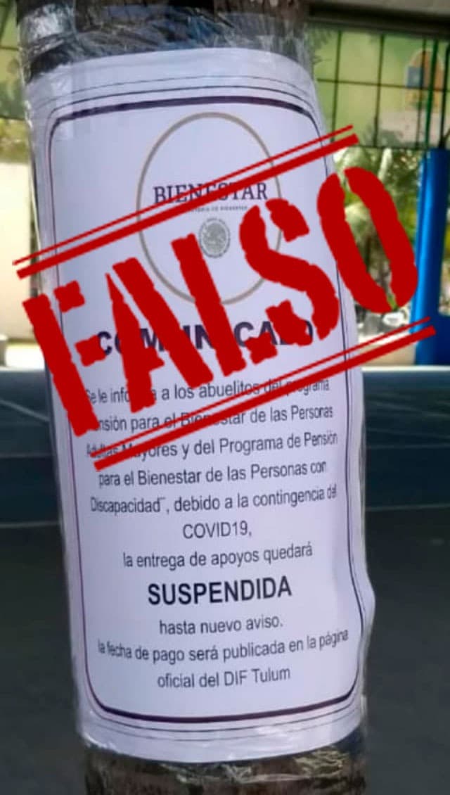 Circula FAKE sobre pagos a adultos mayores