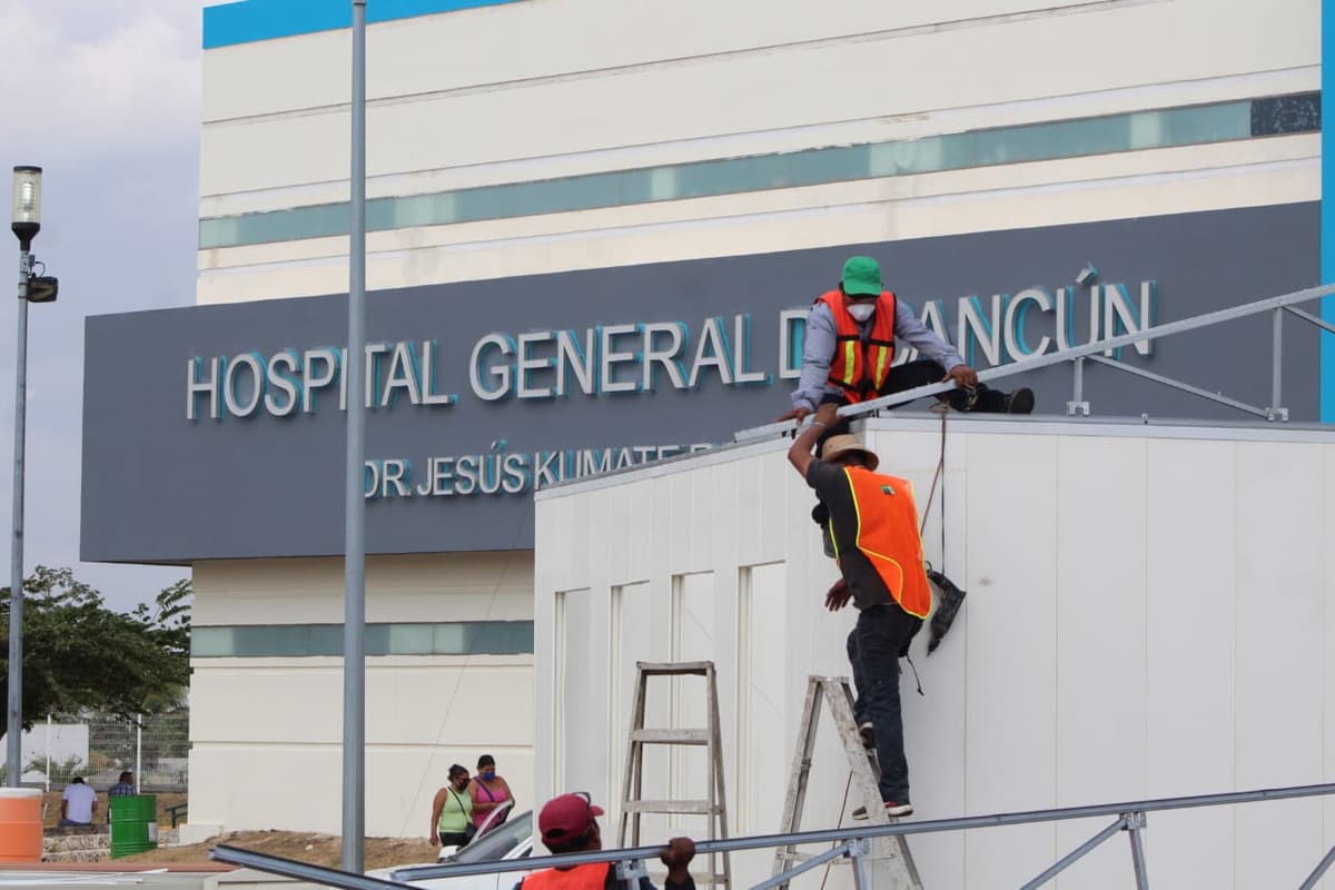 Avanza construcción de módulo para el COVID-19 en Hospital General de Cancún
