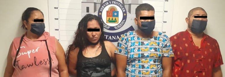Detienen a cuatro "malandros" con arma de fuego en Cancún