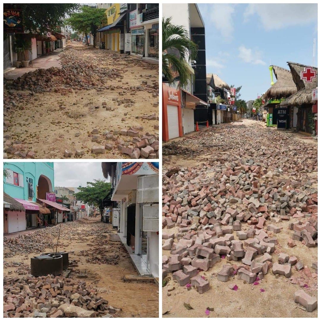 Avanza con rapidez renovación de la Quinta Avenida en Playa del Carmen