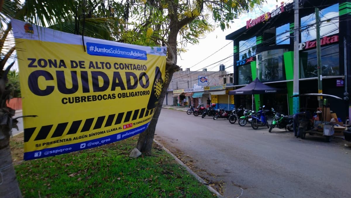 Advierten en Chetumal sobre zonas de alto contagio de Covid con mantas