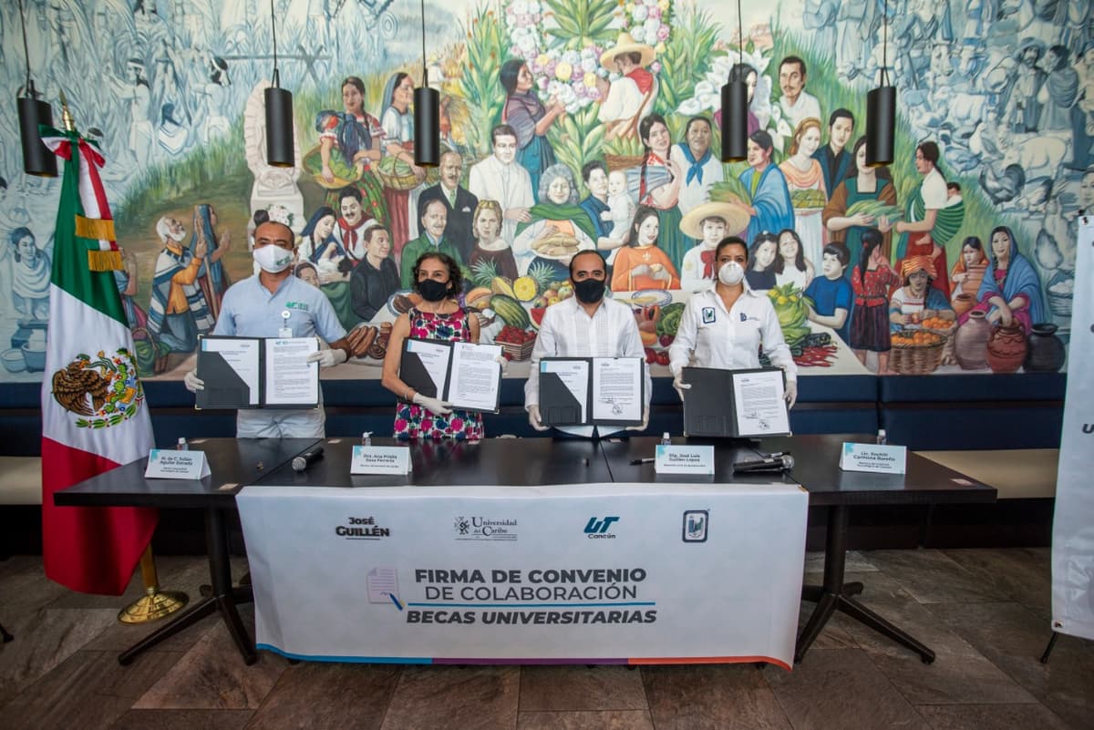 Diputado José Luis Guillén firma convenio con Unicaribe, ITC y UT, para becar a estudiantes