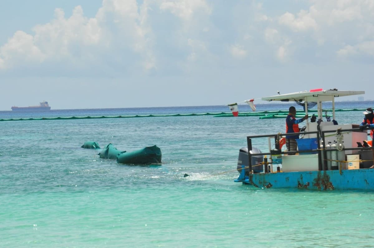 Dañan barreras antisargazo en Playa del Carmen