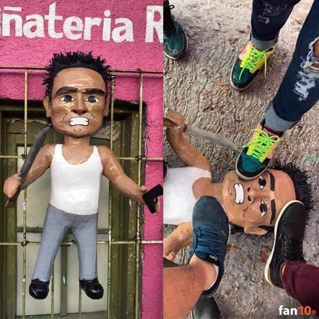 ¡Hacen piñata del ladrón de la combi que circulaba por la México-Texcoco!