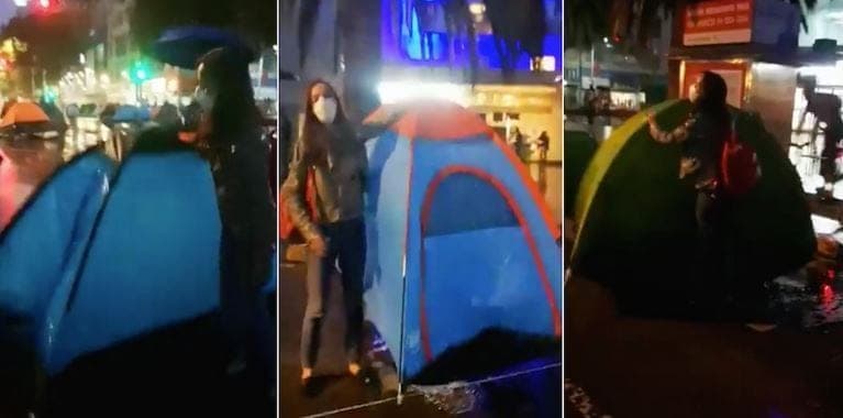 La amenazan de muerte por exhibir casas de campaña vacías en plantón de FRENAAA