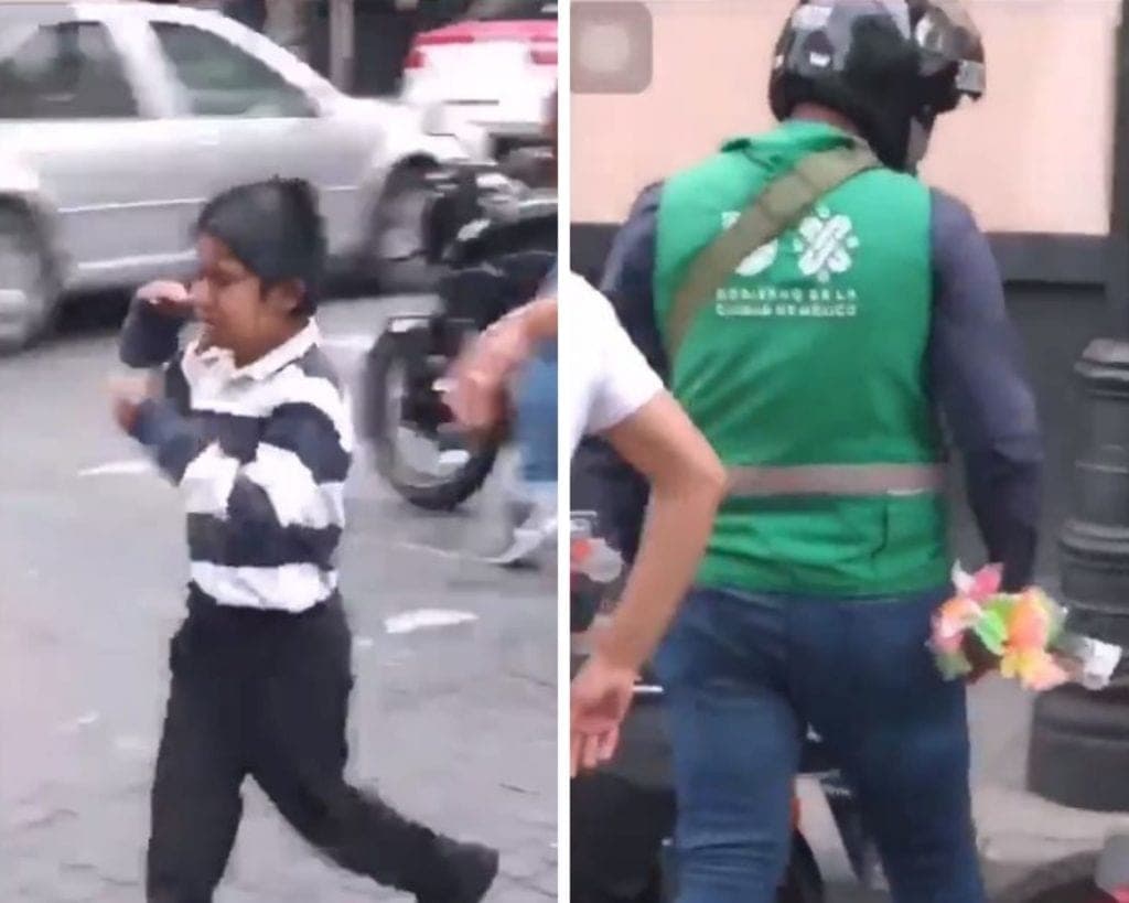 Video: trabajador del GCDMX le quitó mercancía a niño que vendía en la calle