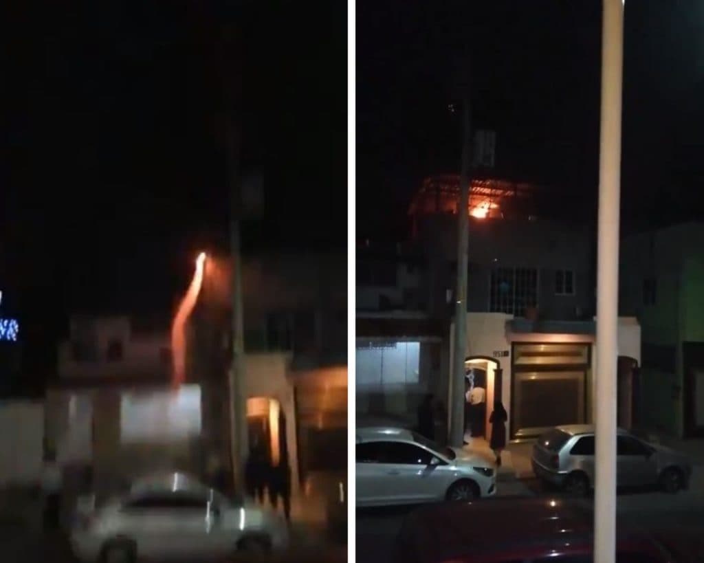 Video: Sujeto incendió azotea de vivienda quemando cohetes por Día de la Independencia