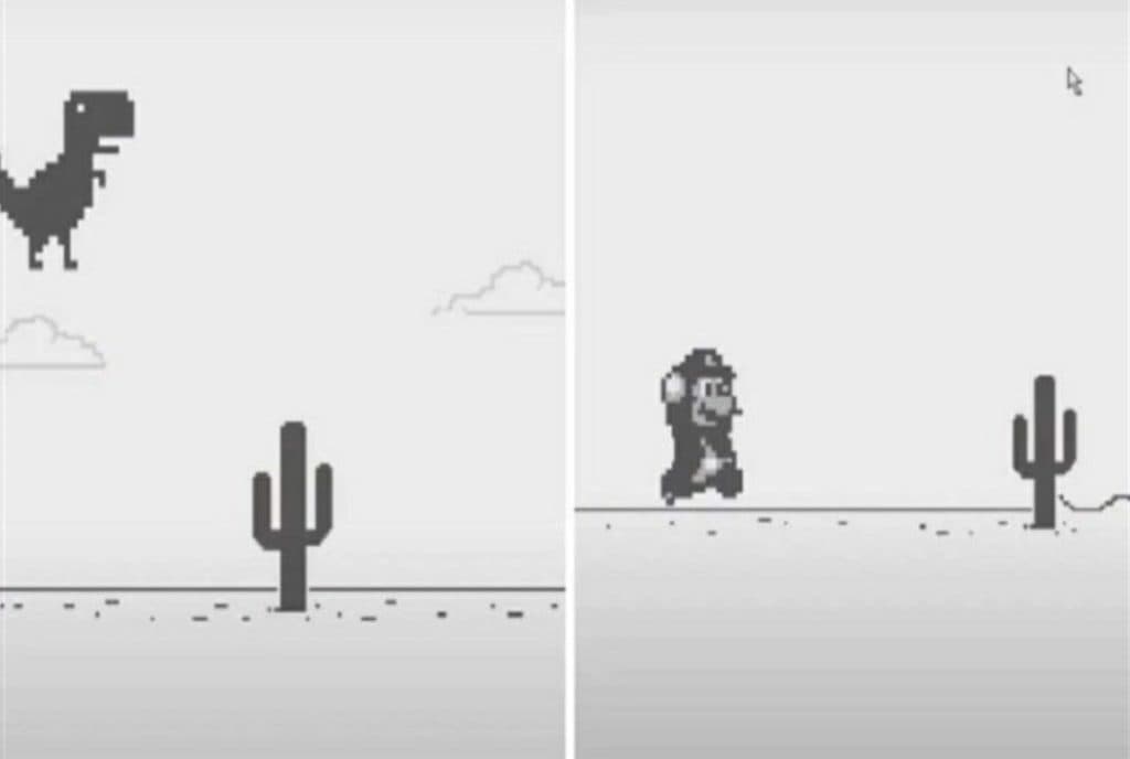 Así puedes reemplazar al dinosaurio de Google por Mario Bros