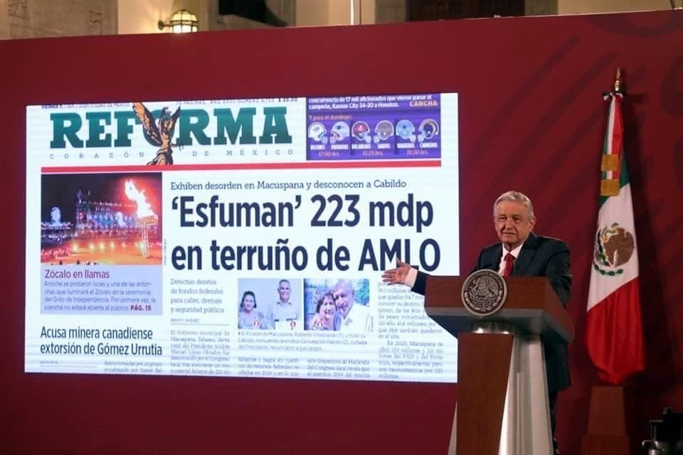 'Pasquín inmundo' tacha AMLO a Reforma por publicar presunto desfalco en Macuspana