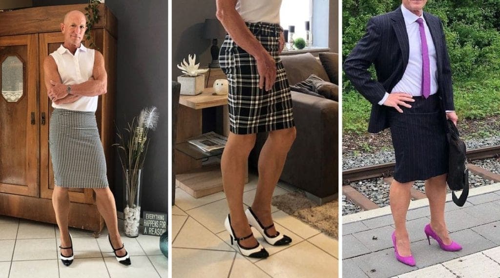 Con tacones y faldas un hombre demuestra que la ropa no tiene género