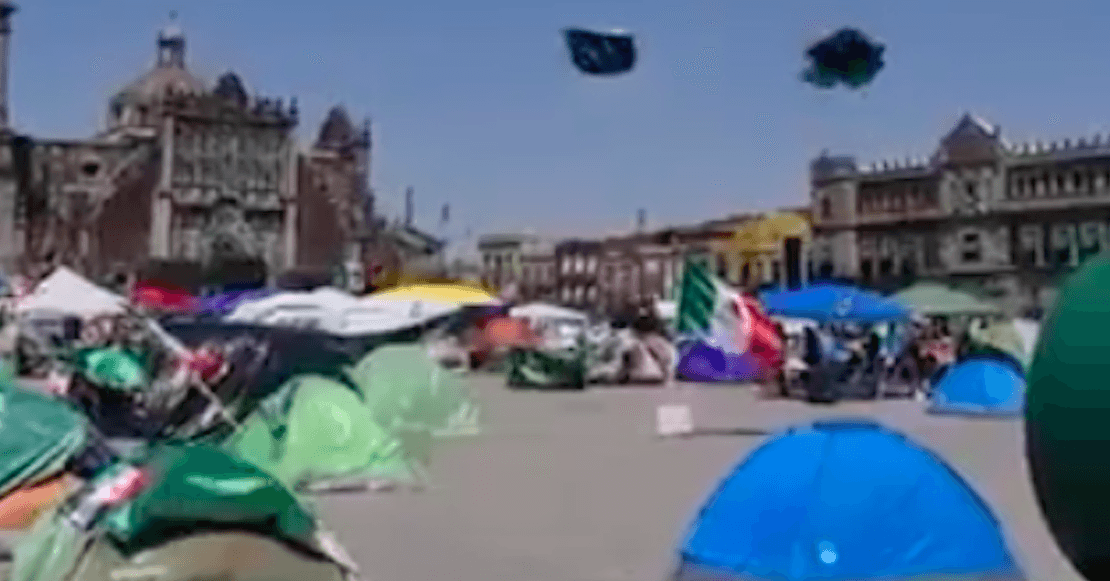 Video: Vuelan las casas de campaña de FRENAAA; fuertes vientos se las llevan