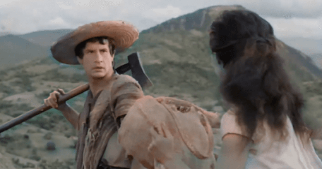 Estudiante de la Estudiante de la UNACH  le da color a Macario, cinta de 1960