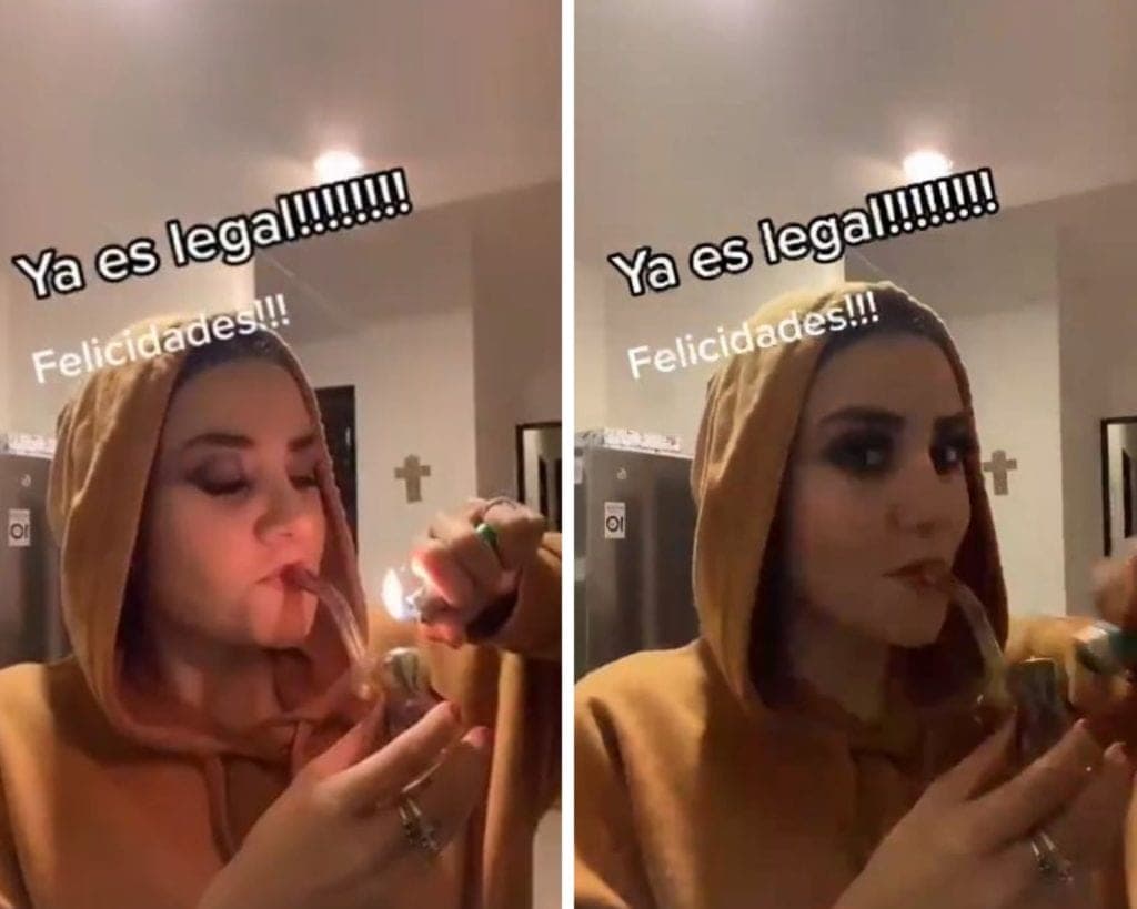 Diputada fuma pipa para celebrar la despenalización del cannabis y le cierran cuenta de TikTok