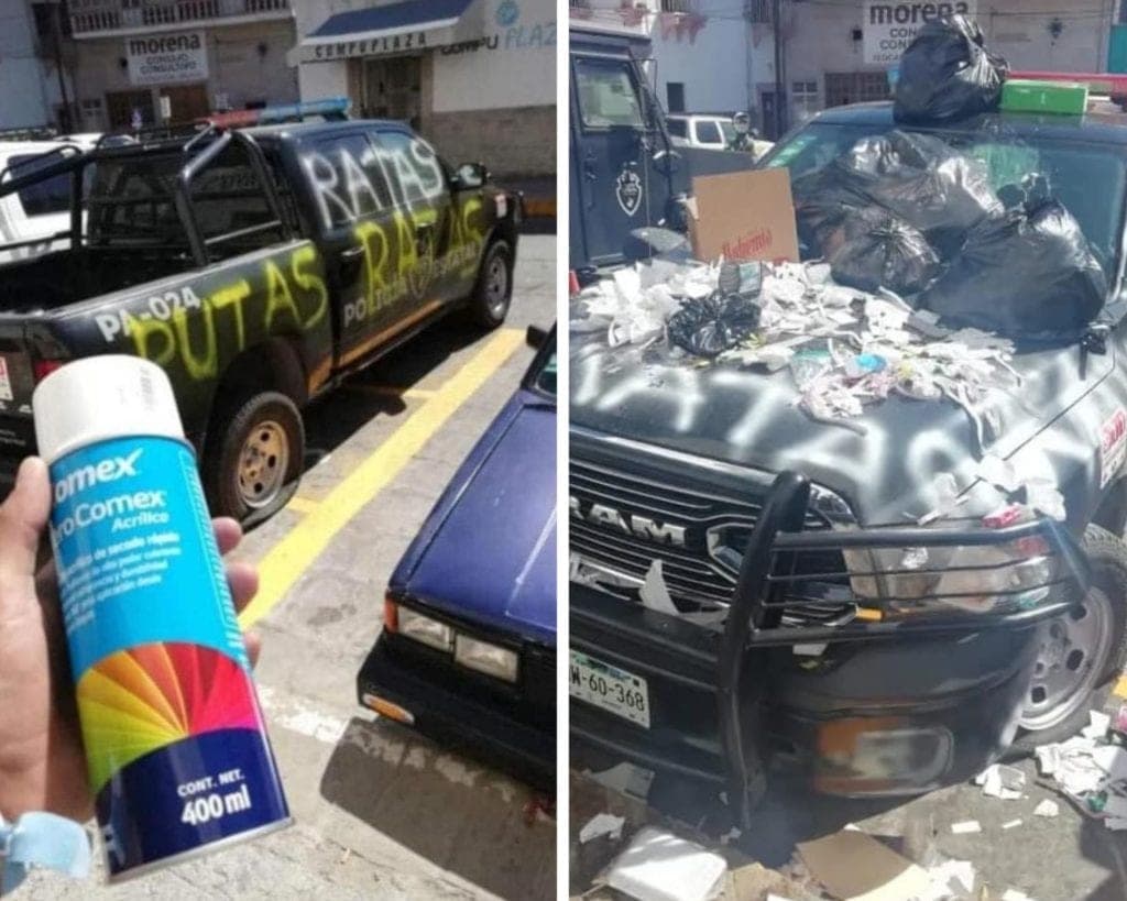 Joven presume en redes sociales grafitis a patrullas, lo encuentran y queda detenido