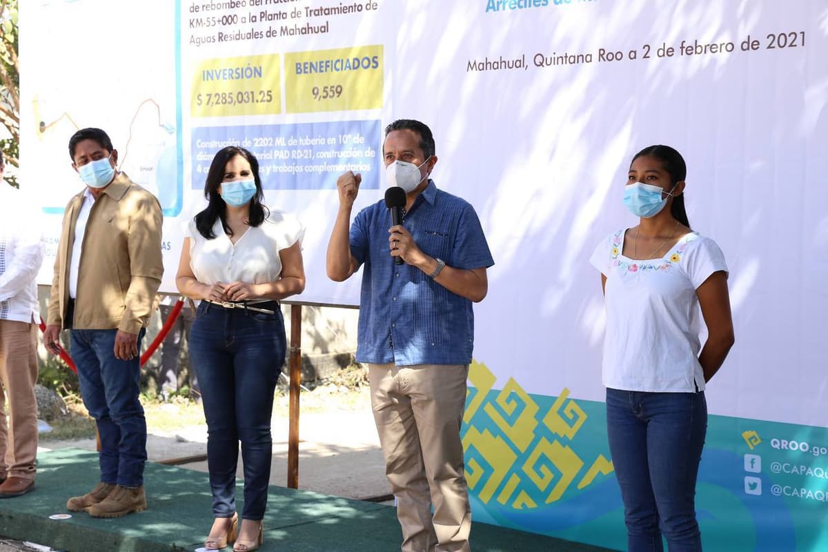 Carlos Joaquín encabezó el inicio de la inversión para construir el drenaje sanitario en Mahahual