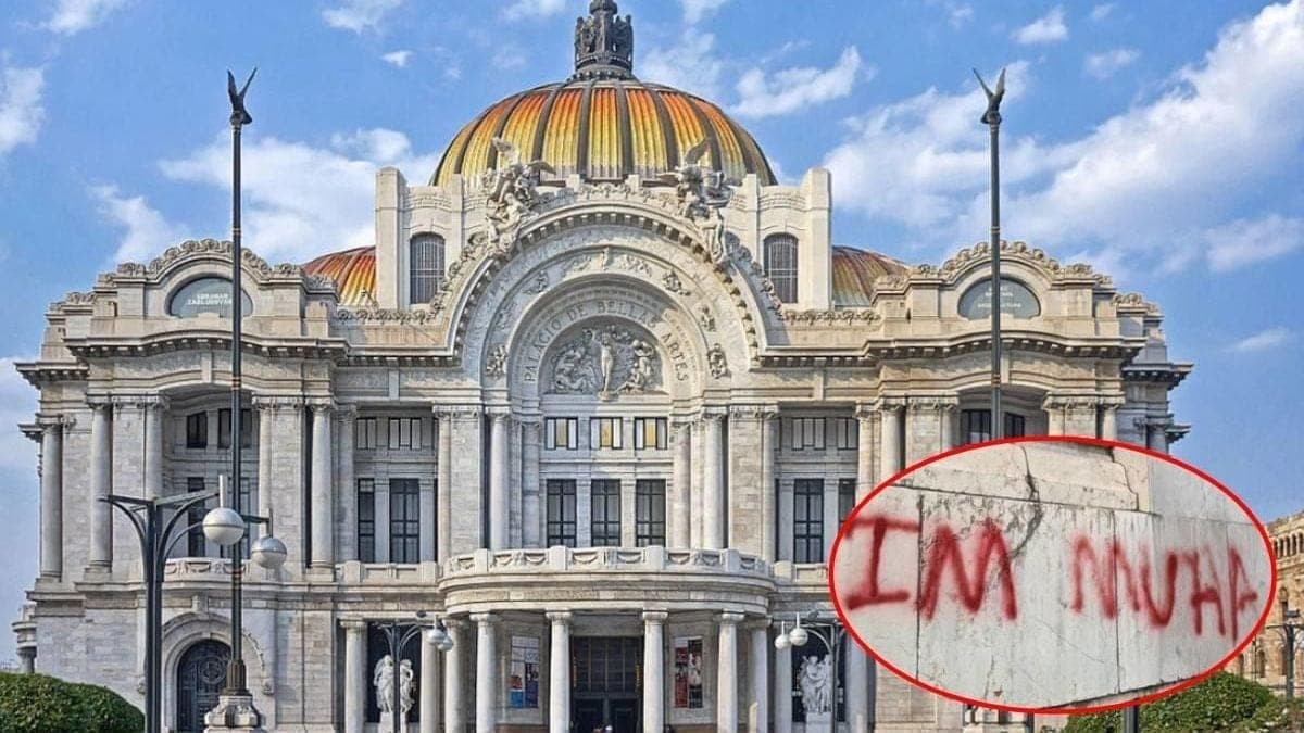 Detienen a turista por grafitear palacio de Bellas Artes