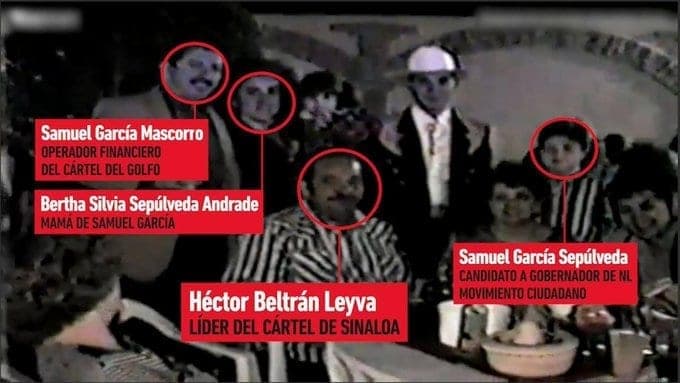 Difunden fotos de Samuel García y su familia con famosos narcos