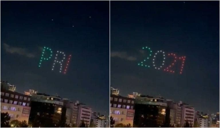 VIDEO: Proyectan “Batiseñal” del PRI en CDMX; capitalinos reaccionan con memes