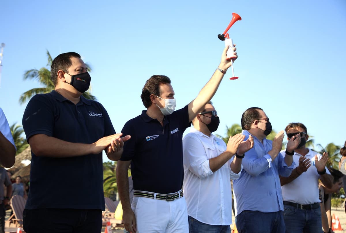 Cozumel destino deportivo; Pedro Joaquín da disparo de salida del Oceanman 2021