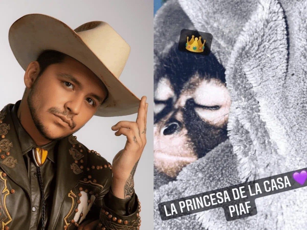 Tunden a Christian Nodal por presumir su mono araña en redes sociales
