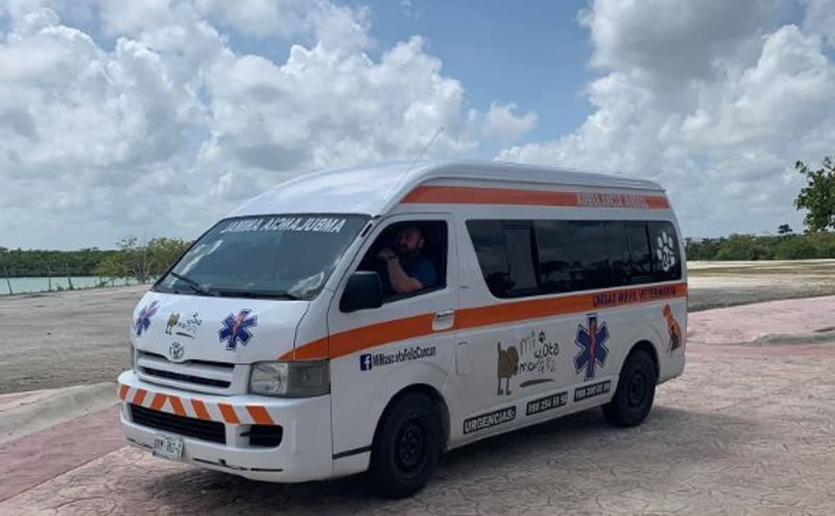 A un mes de estrenarse, ambulancia rueda salvando mascotas por Cancún
