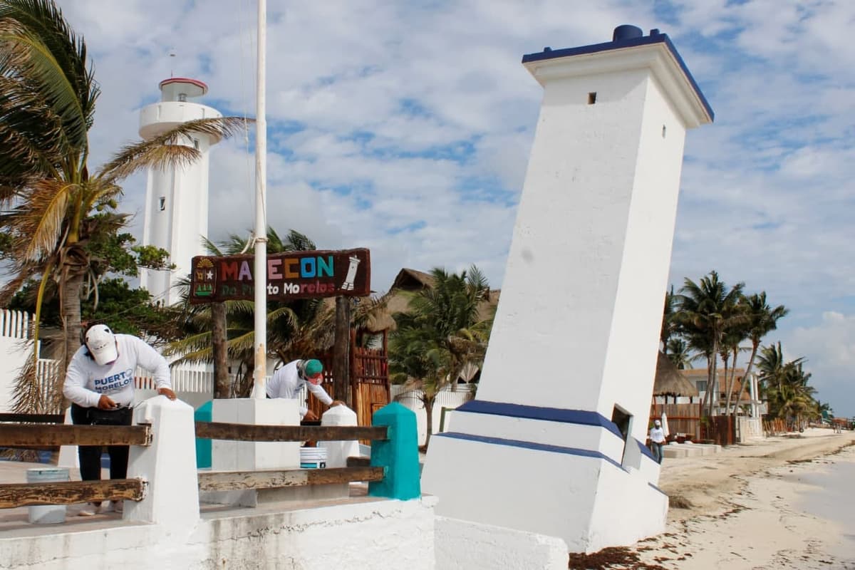 Gobierno de Puerto Morelos da mantenimiento a la infraestructura turística de la Ventana al Mar