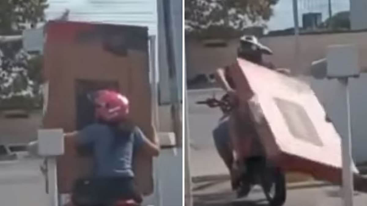 Video: Joven cae de una moto con todo y pantalla nueva recién sacada de la tienda