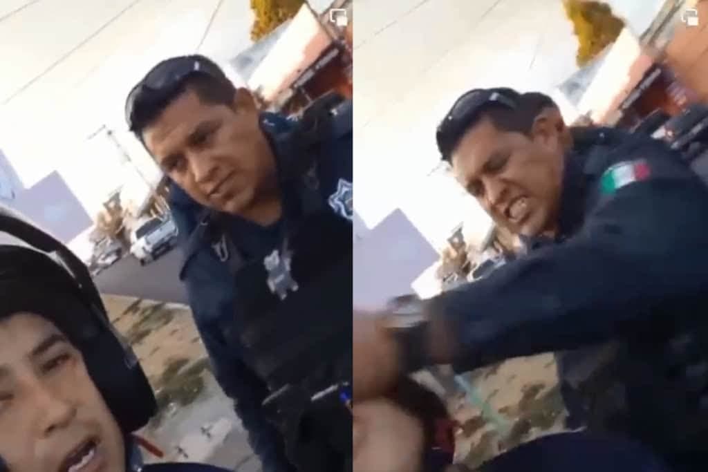 VIDEO: Policía de Tlaxcala golpea a motociclista porque lo estaba grabando