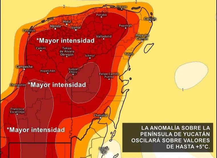 Las temperaturas se incrementarán sobre valores "muy calurosas" en México