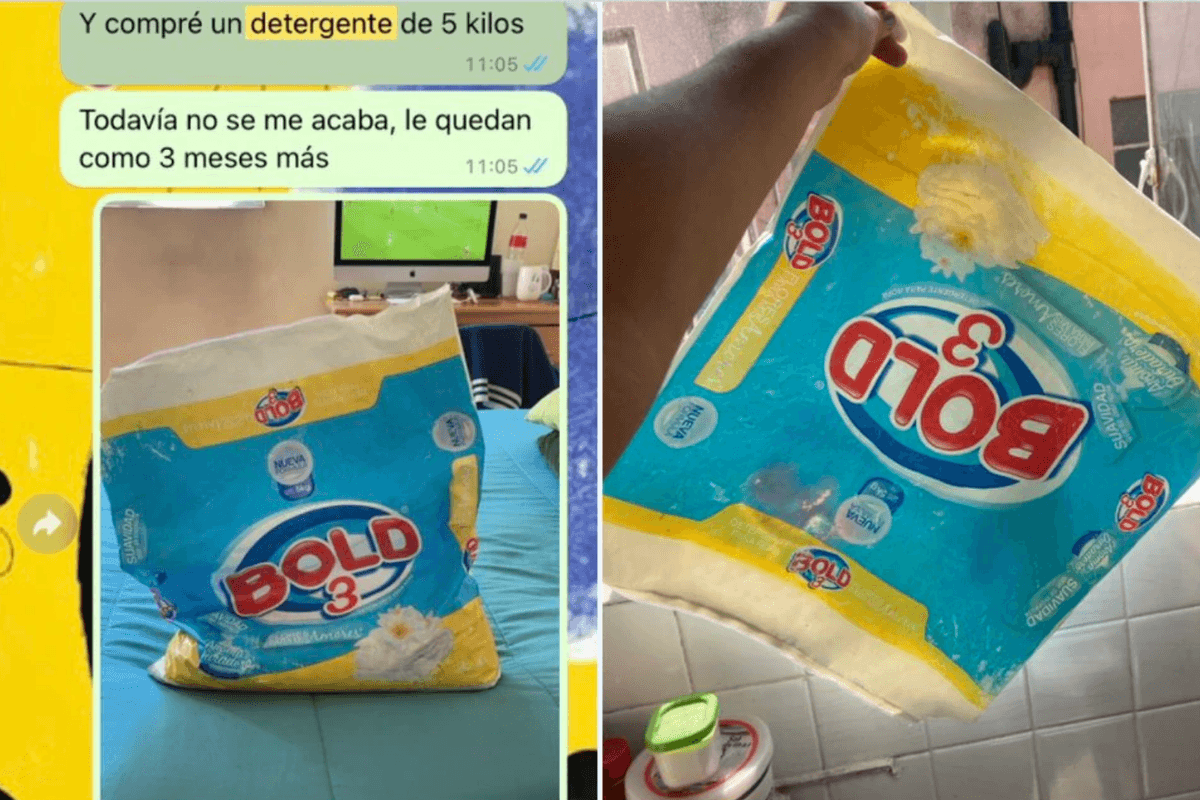 Mujer presume en redes que una bolsa de detergente le duró más de tres años